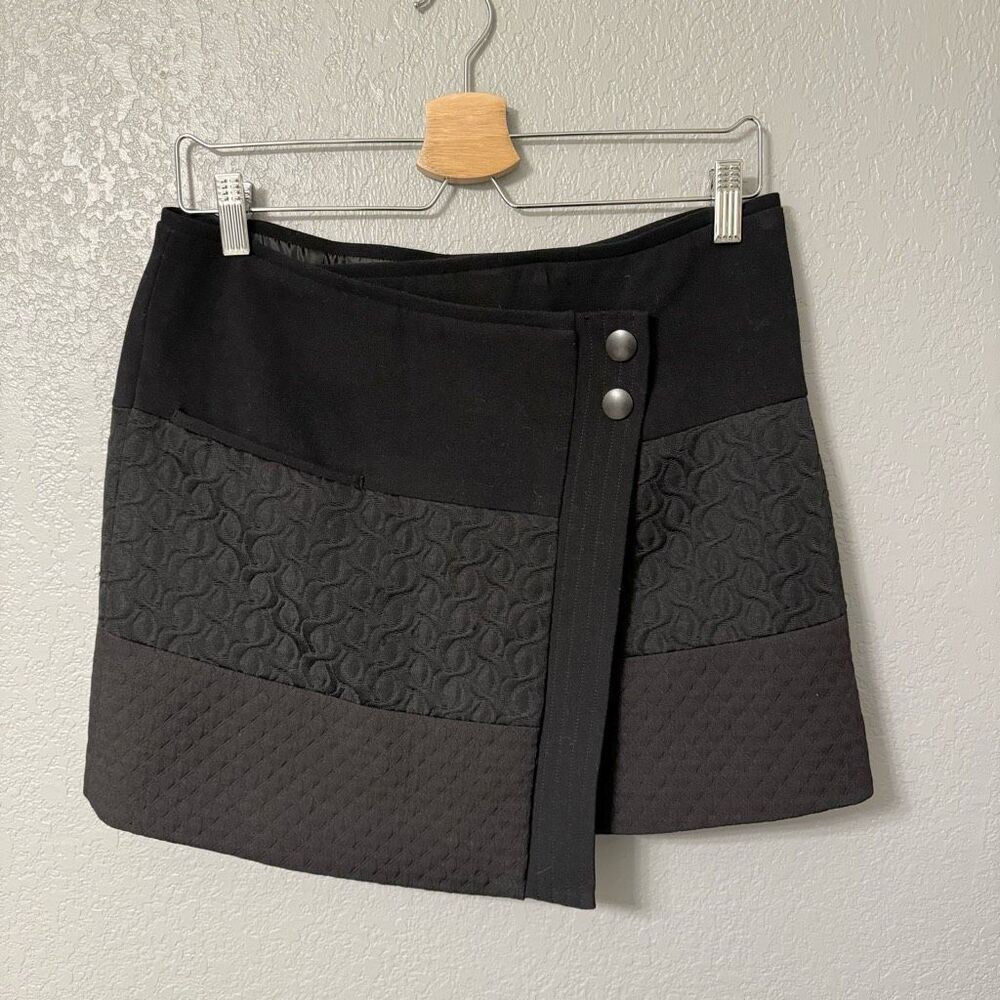 CAbi Black Jacard Brocade Skirt